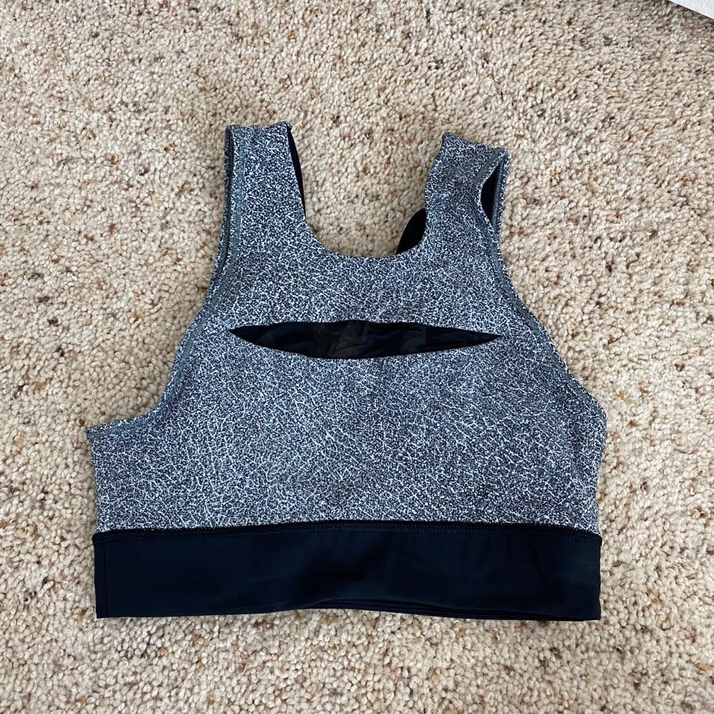 Lululemon athletic black and gray sports bra